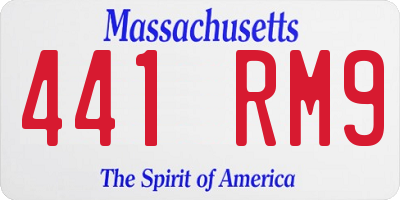 MA license plate 441RM9