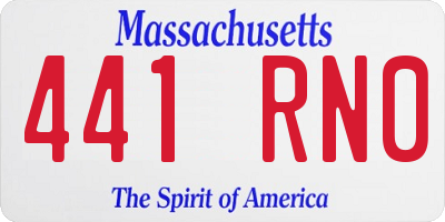 MA license plate 441RN0
