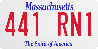 MA license plate 441RN1