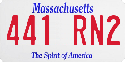 MA license plate 441RN2