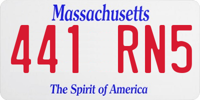 MA license plate 441RN5