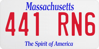 MA license plate 441RN6
