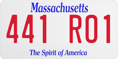 MA license plate 441RO1