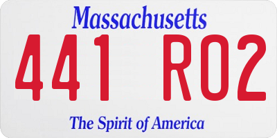 MA license plate 441RO2