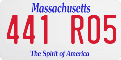 MA license plate 441RO5
