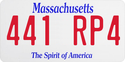 MA license plate 441RP4