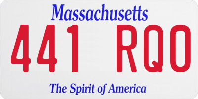 MA license plate 441RQ0