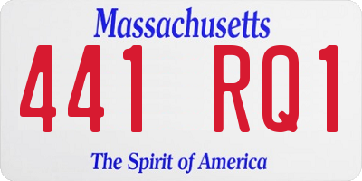 MA license plate 441RQ1
