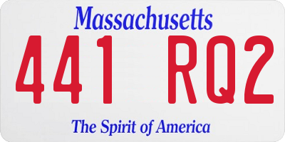 MA license plate 441RQ2