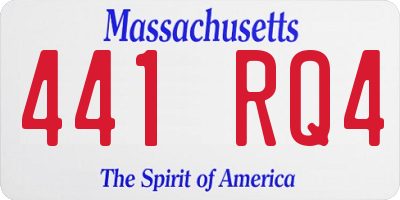 MA license plate 441RQ4