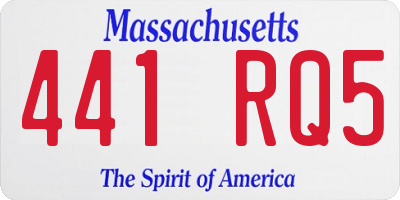 MA license plate 441RQ5