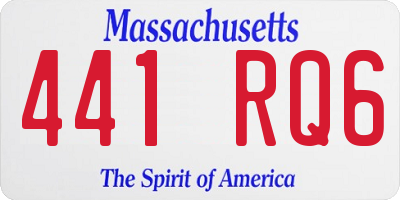 MA license plate 441RQ6