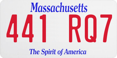 MA license plate 441RQ7