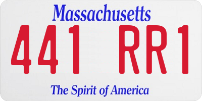 MA license plate 441RR1
