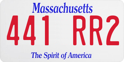 MA license plate 441RR2