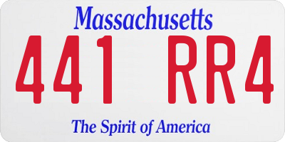 MA license plate 441RR4