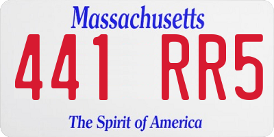 MA license plate 441RR5