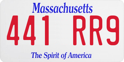 MA license plate 441RR9