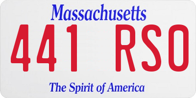 MA license plate 441RS0