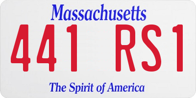 MA license plate 441RS1