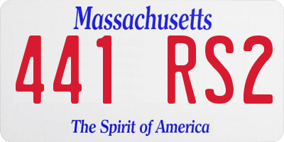 MA license plate 441RS2