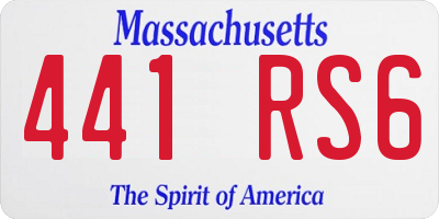 MA license plate 441RS6