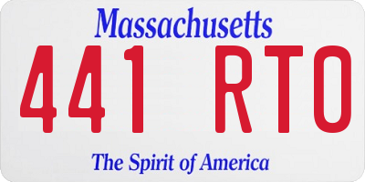 MA license plate 441RT0