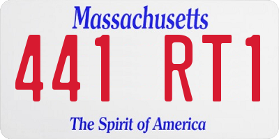 MA license plate 441RT1