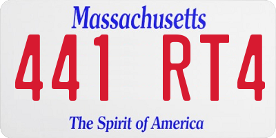 MA license plate 441RT4