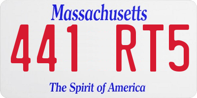 MA license plate 441RT5