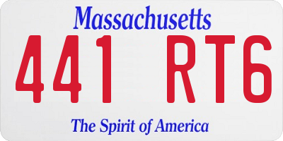 MA license plate 441RT6