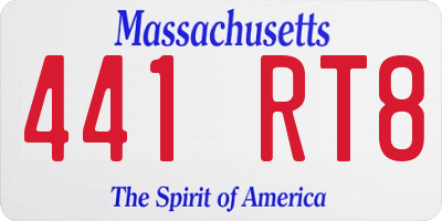 MA license plate 441RT8