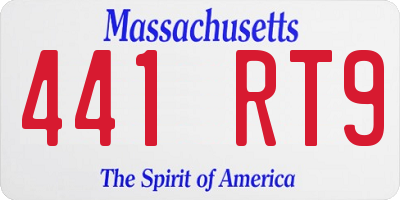 MA license plate 441RT9