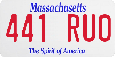 MA license plate 441RU0