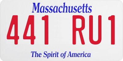 MA license plate 441RU1