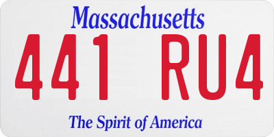 MA license plate 441RU4