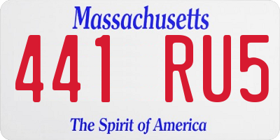 MA license plate 441RU5