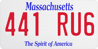 MA license plate 441RU6