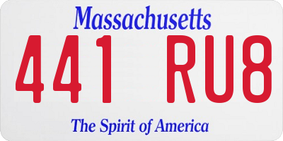 MA license plate 441RU8