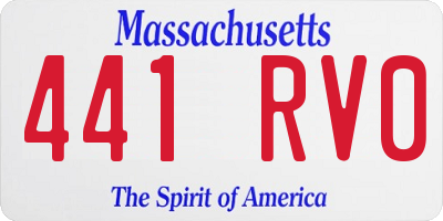 MA license plate 441RV0