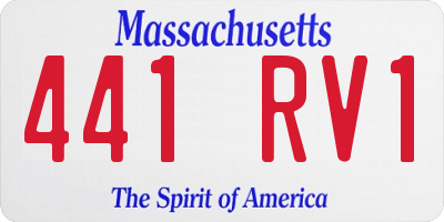 MA license plate 441RV1