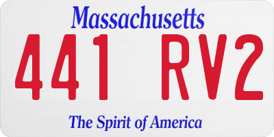 MA license plate 441RV2