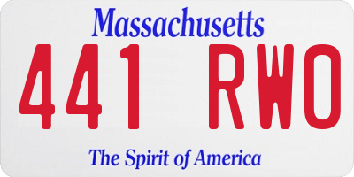 MA license plate 441RW0