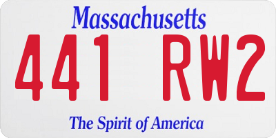 MA license plate 441RW2