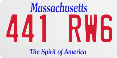 MA license plate 441RW6