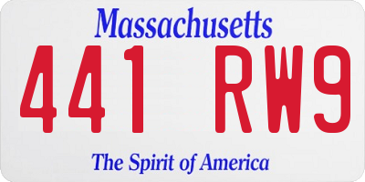 MA license plate 441RW9