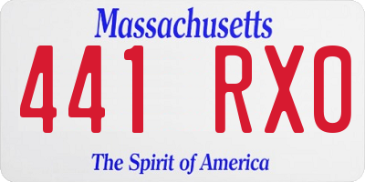 MA license plate 441RX0