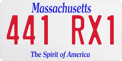 MA license plate 441RX1