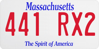 MA license plate 441RX2