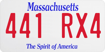 MA license plate 441RX4